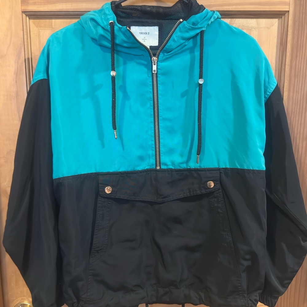 Forever21 color block wind breaker.
